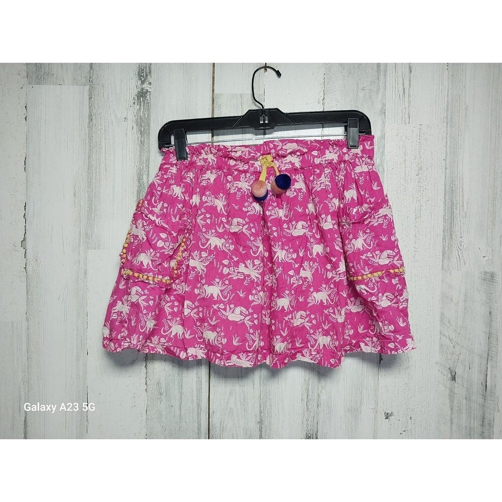 Mini Boden floral animal print elastic waist lined skirt with pockets 11-12Y